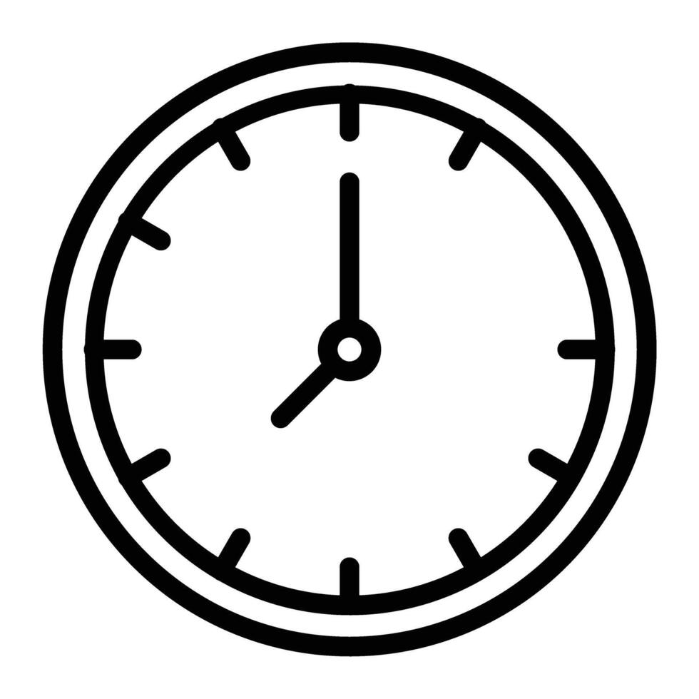 Round Clock Line Icon Design vector