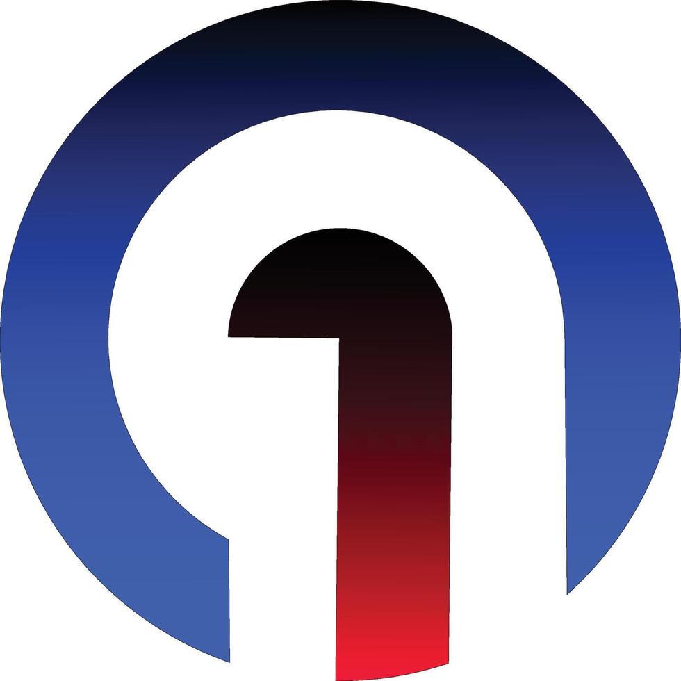 Abstract Blue and Red Gradient Circle Logo Design vector