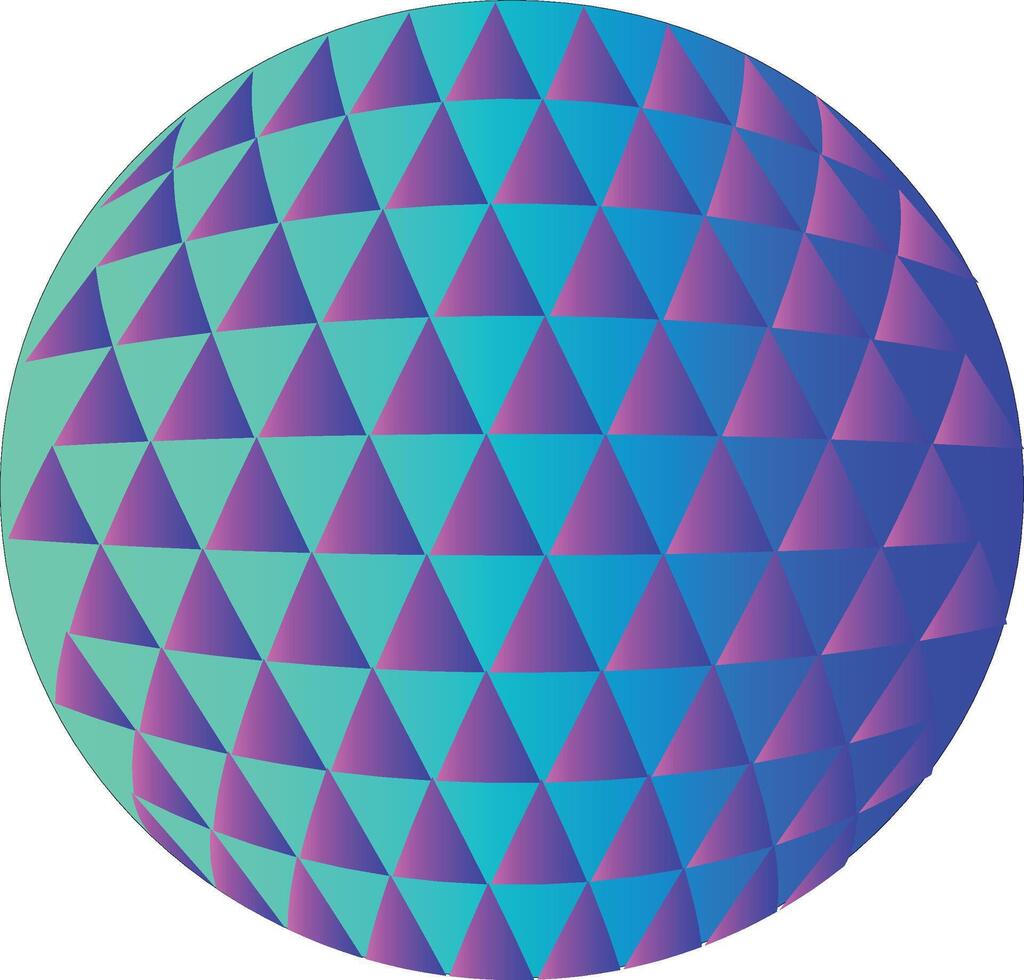 Geometric Ball with Triangle Pattern on blue background vector