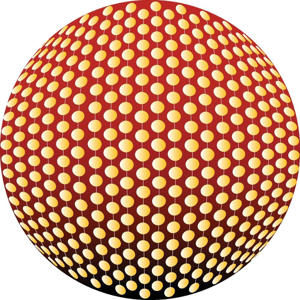 Illustration of a gold dot ball and red background vector