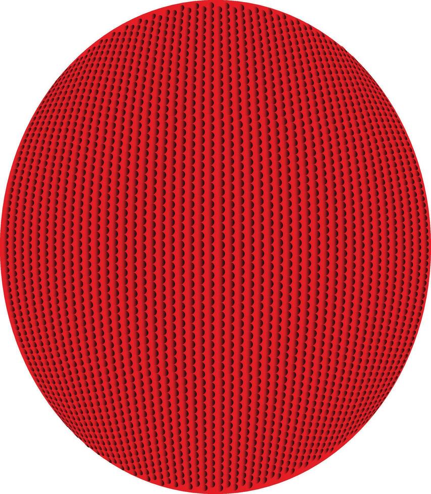 Red Oval Ball with Textured Surface vector