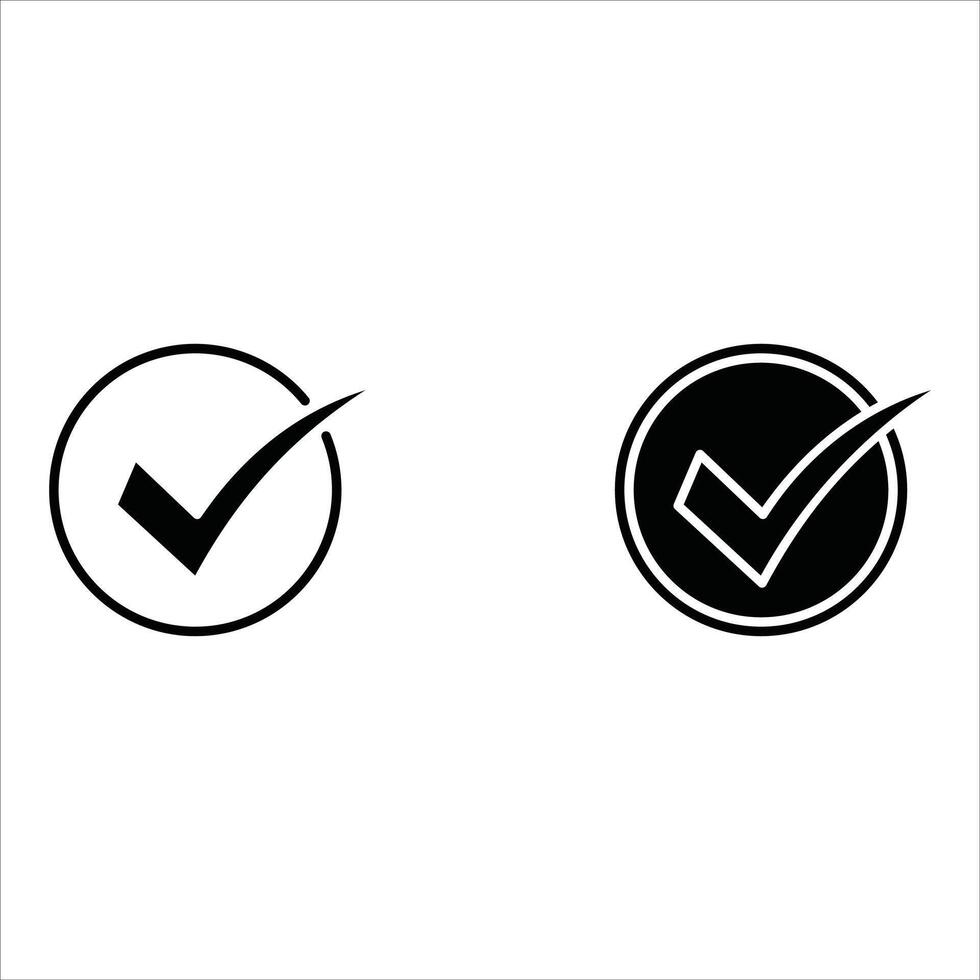 Check Mark Icon color editable. vector