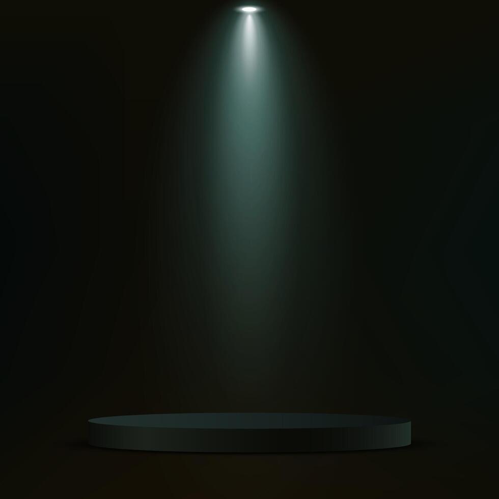 Black background 3d with podium space for selling products on the website. Empty room with light effect. Product display background. illustration. vector