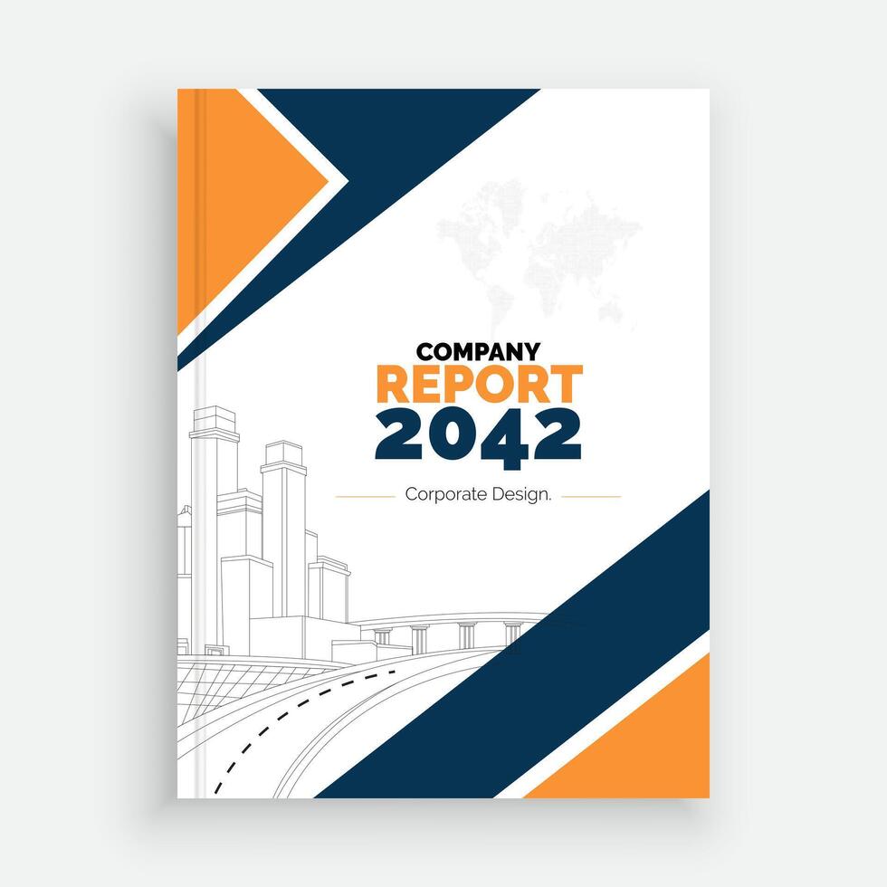 Corporate cover template boosts professional annual report presentation. vector