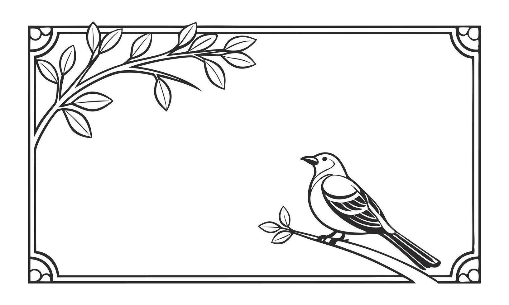 A detailed frame with floral and abstract vector