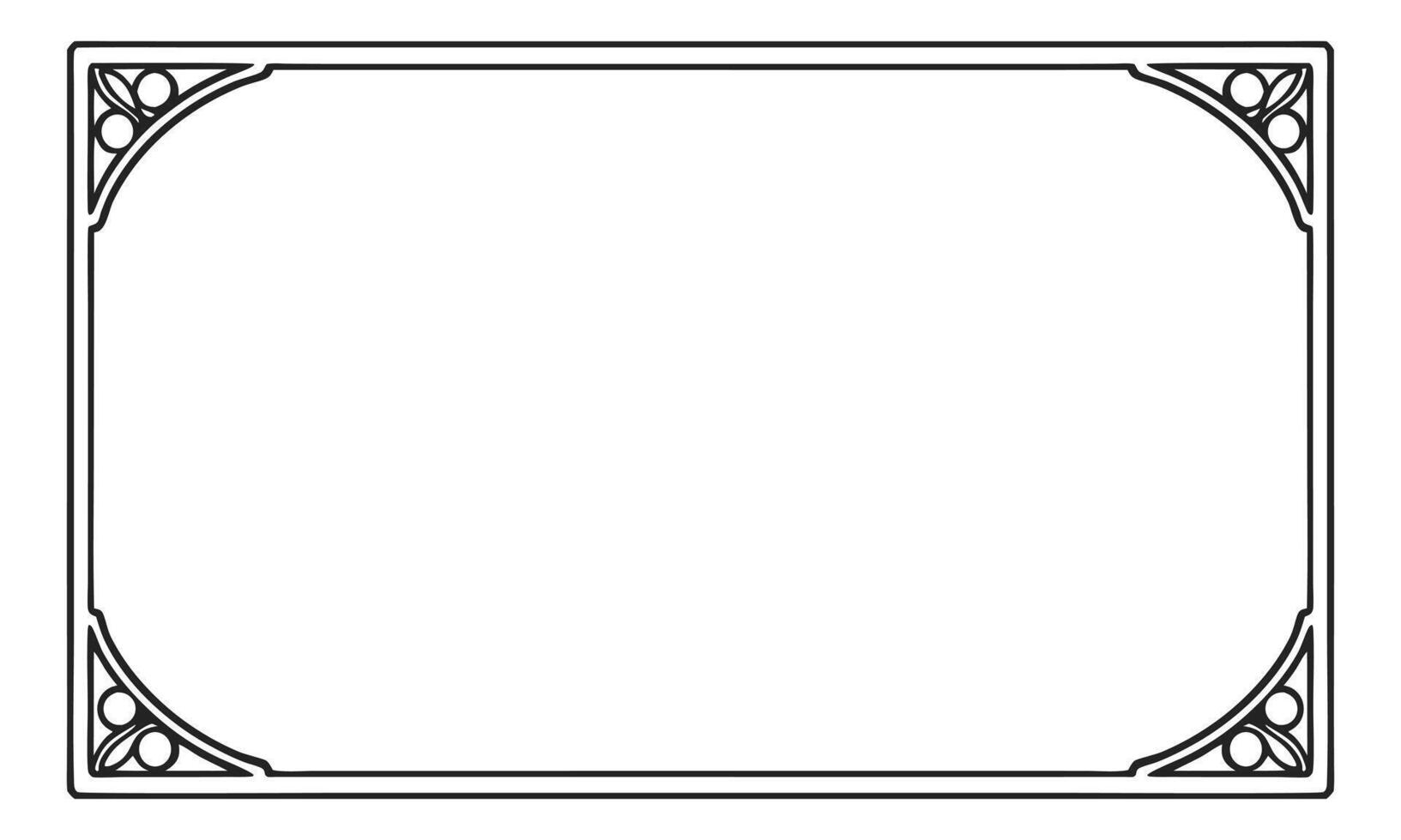 He admired the ornate frame border craftsmanship. vector
