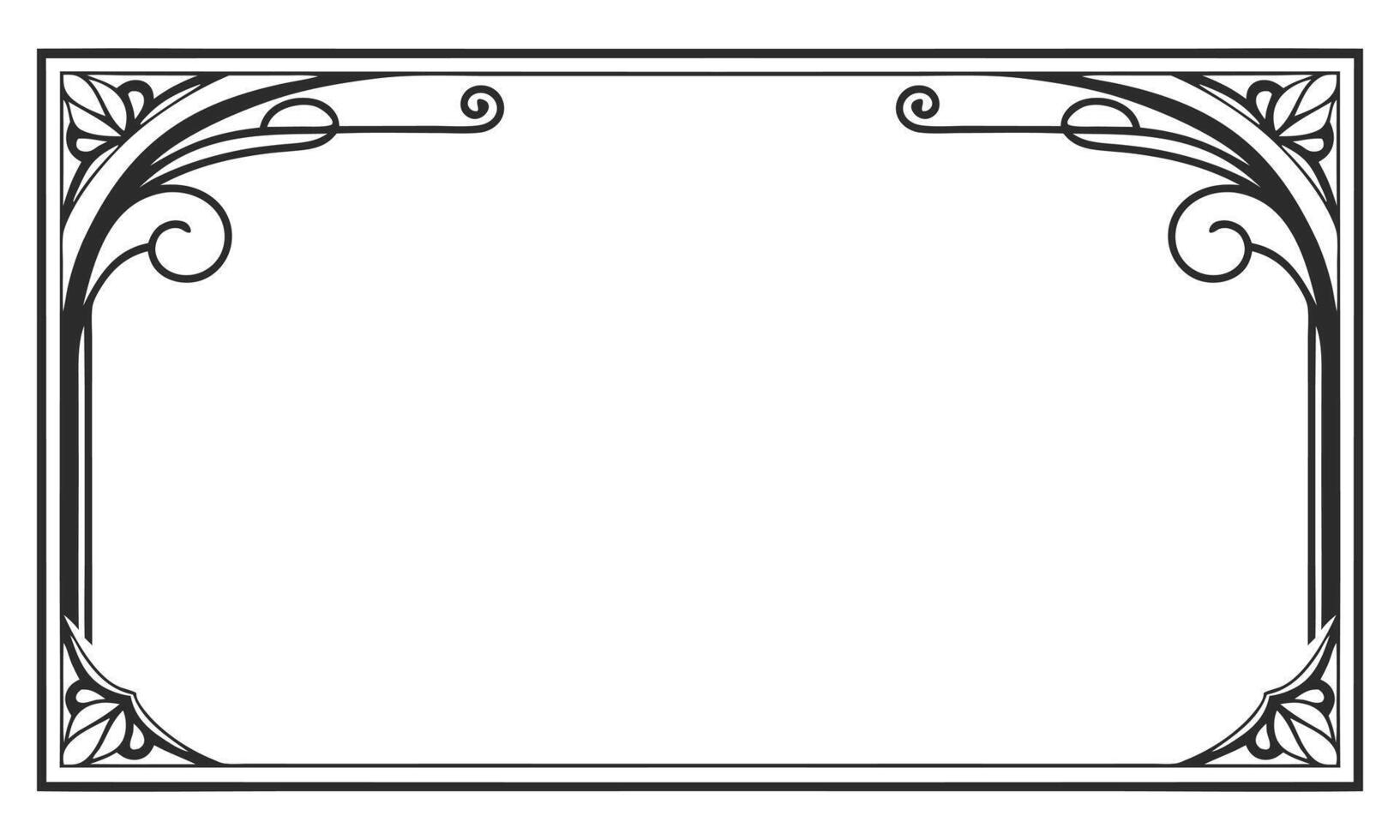 Her artwork featured an ornate frame border with gold. vector