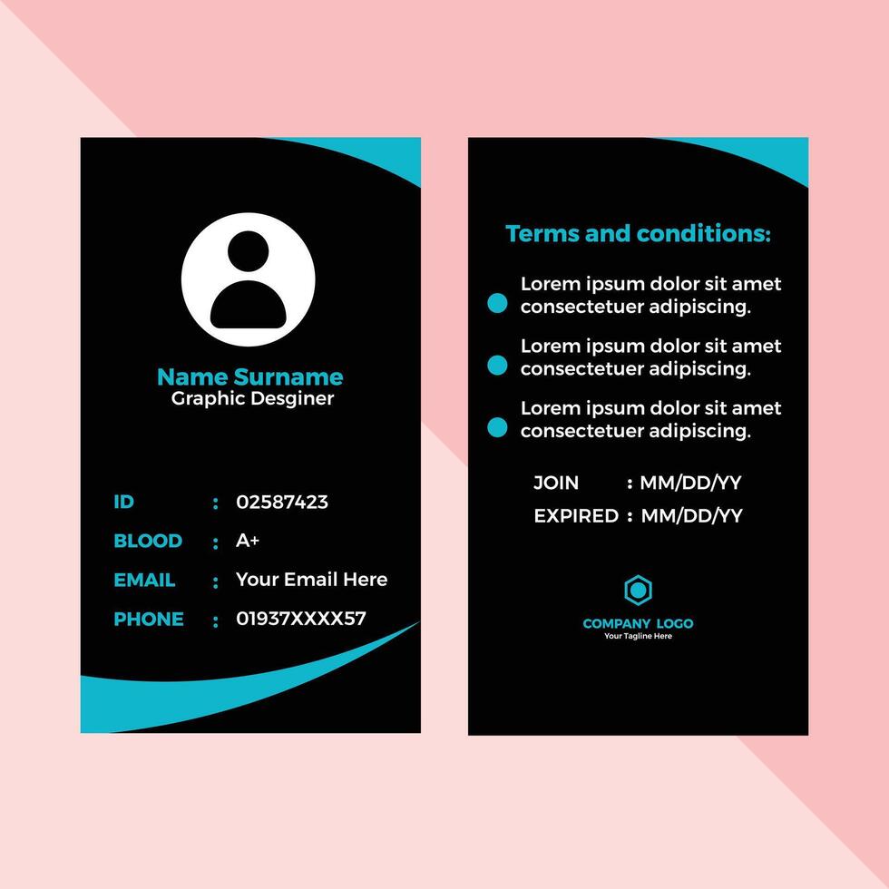 Formal ID Template vector