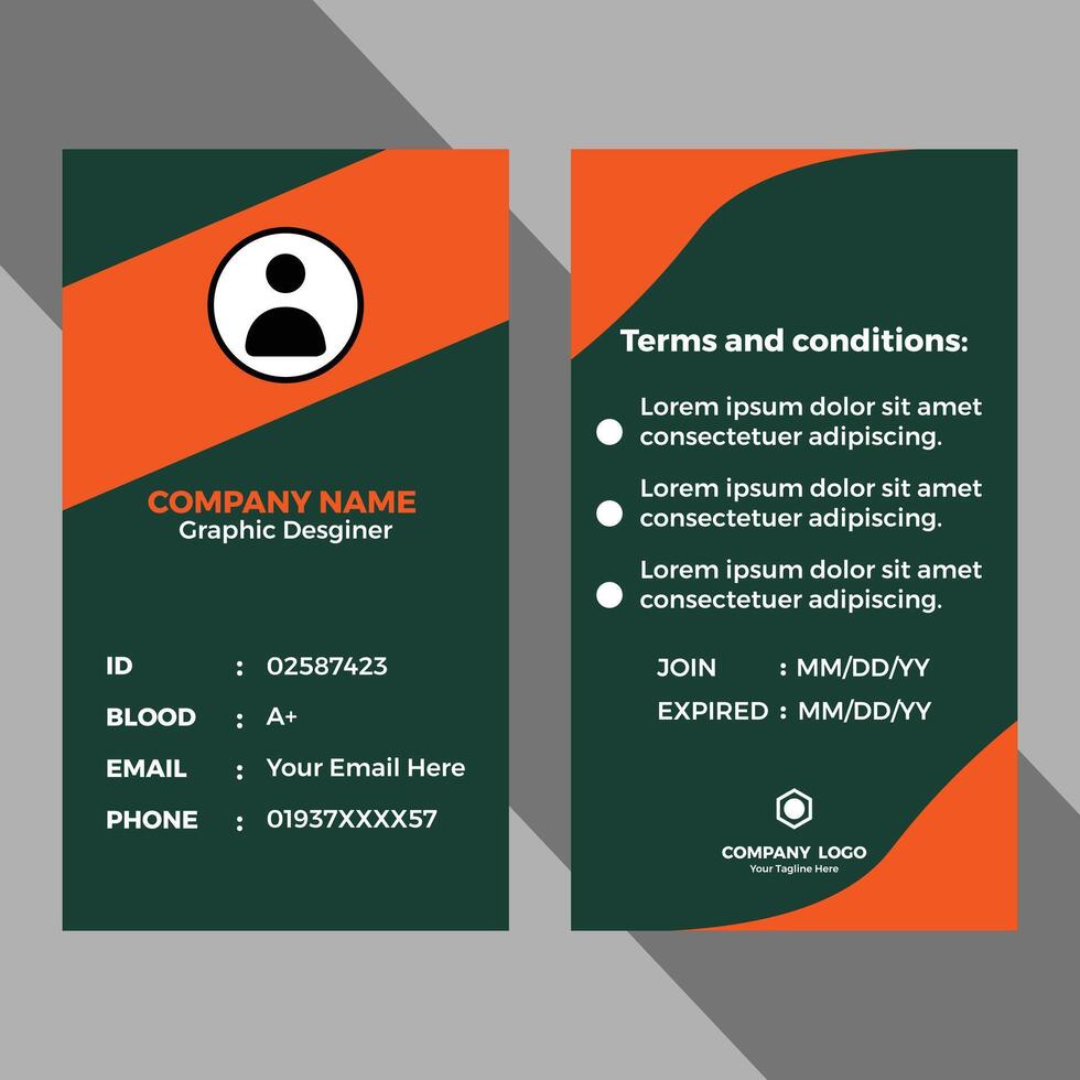Minimalist ID Card vector