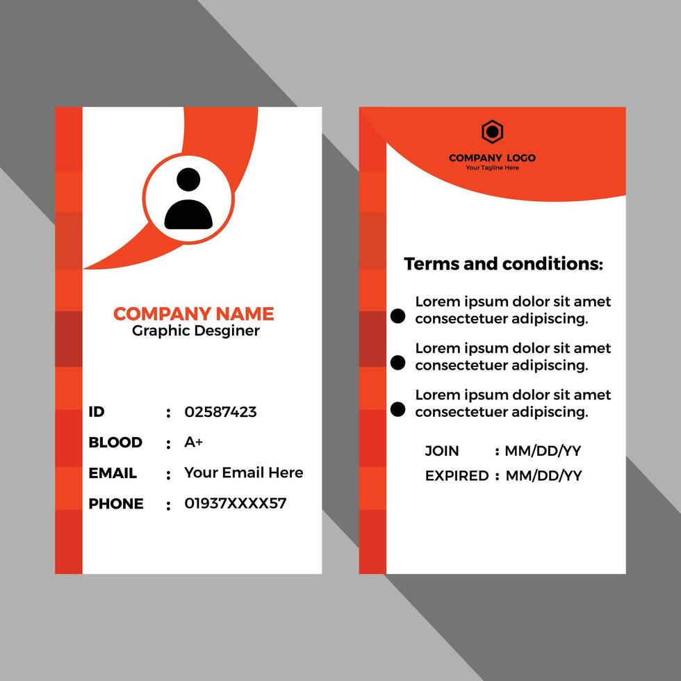 a business card template with a red and white design vector