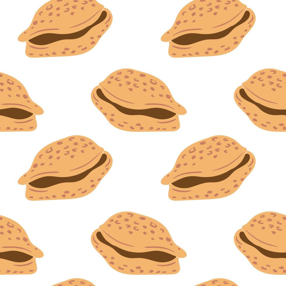 Decorative pattern featuring stylized seashells on a white background vector