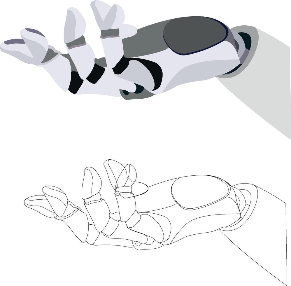 A robot hand with a glove on it vector