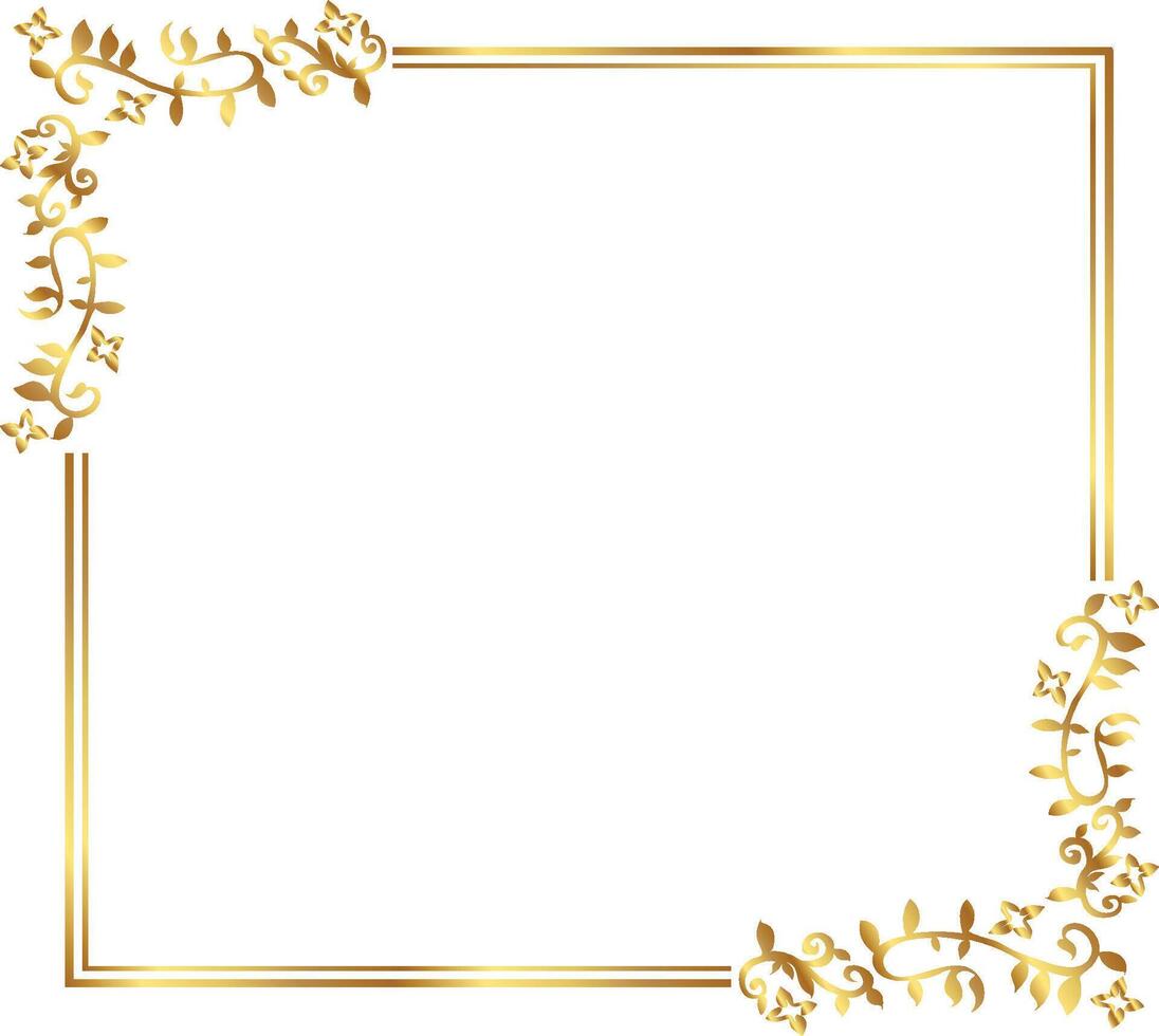 frame with flowers Luxury Black Floral Rectangle vector