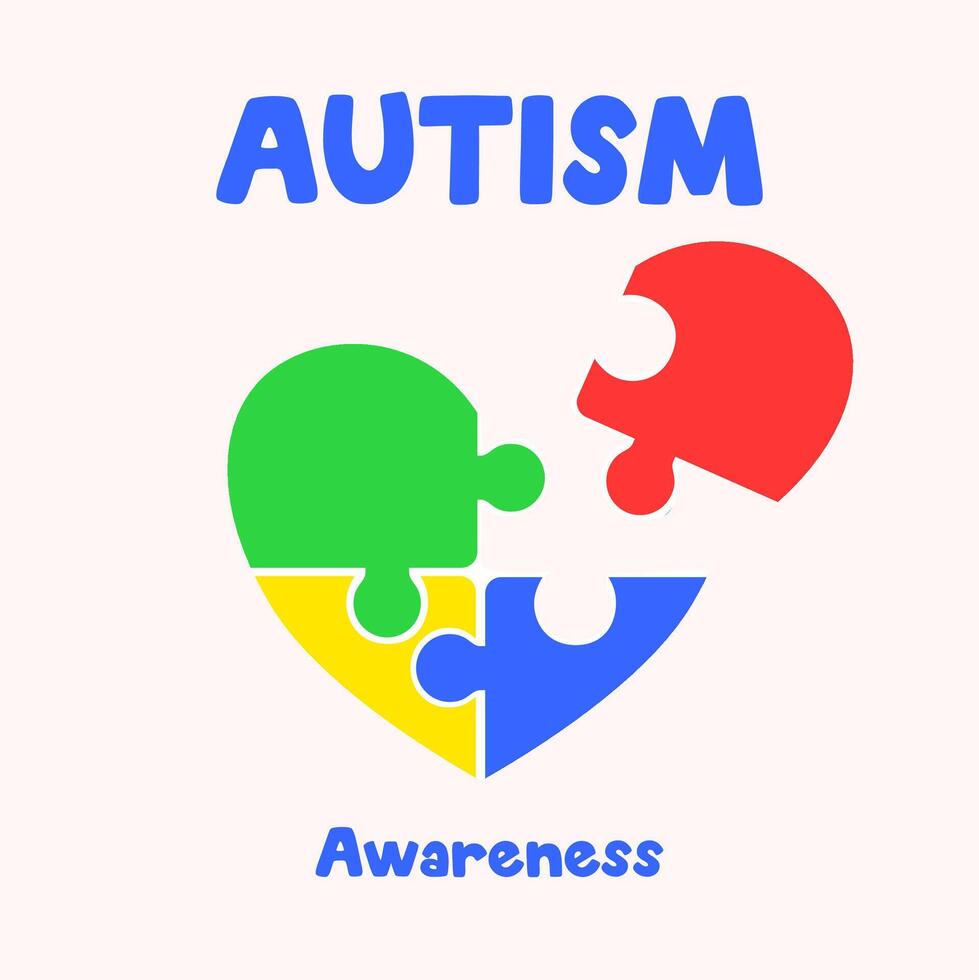 Colorful Autism Awareness Post Template vector
