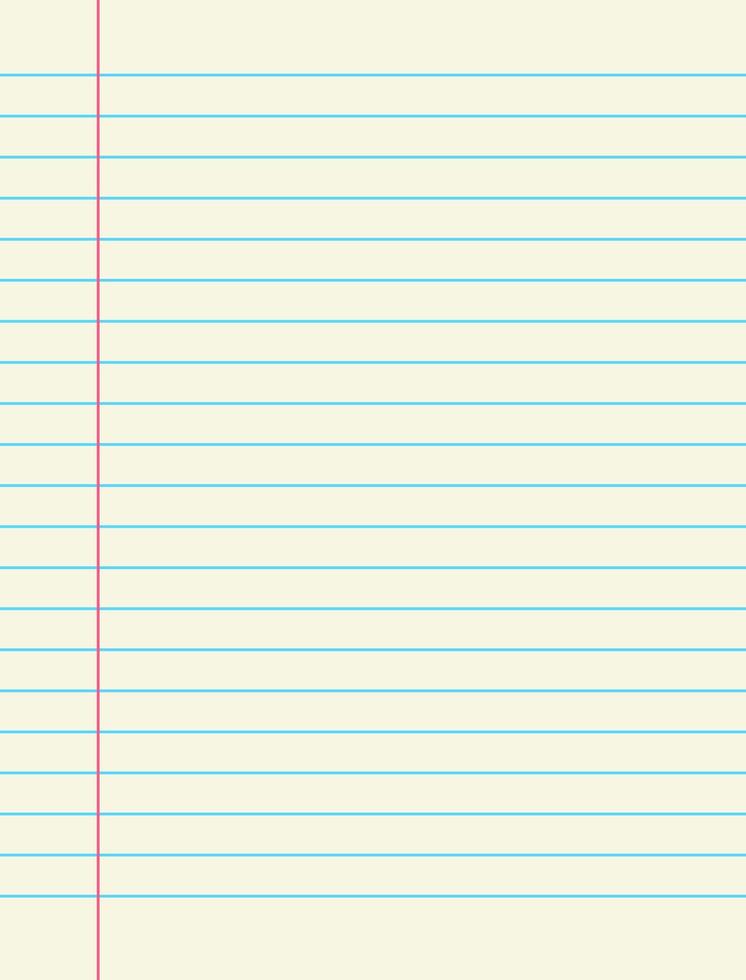 Paper stripes with red margin on left. old paper background. Classic note for study. vector