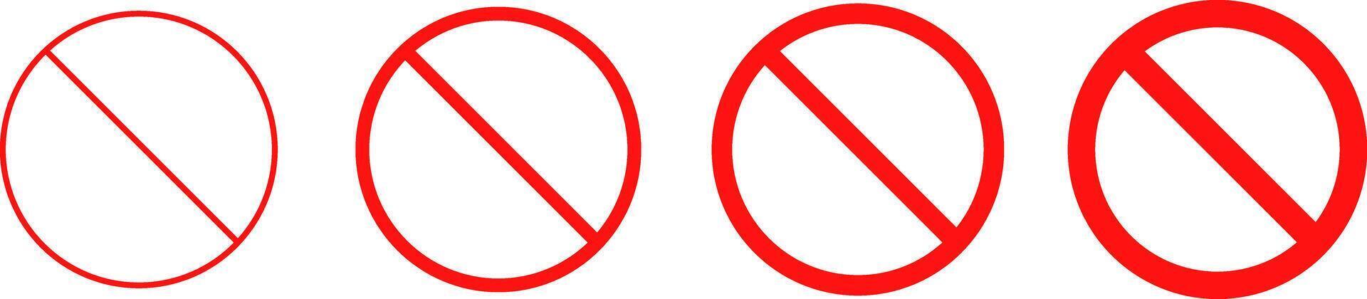Red warning icon. Prohibition sign. ban symbol. no sign vector