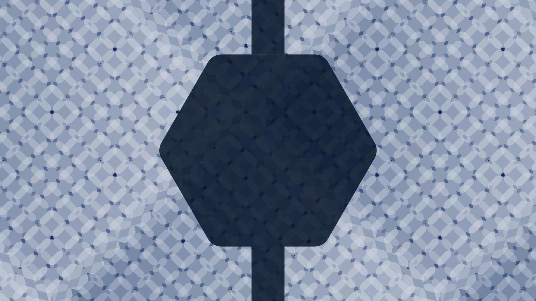 Modern abstract business background featuring a central hexagon and repeating geometric pattern in gray vector