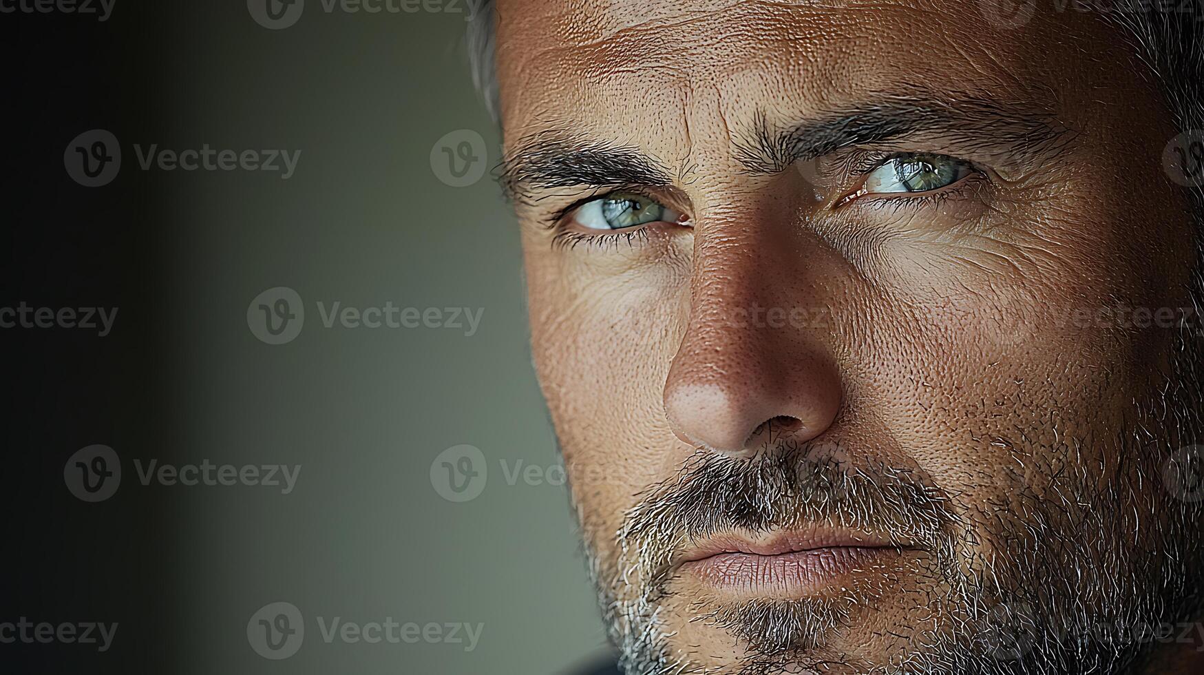 A man with a beard and blue eyes photo