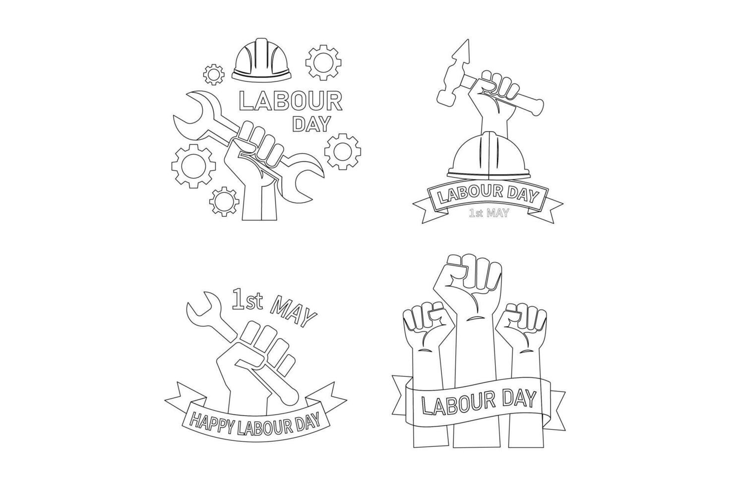 Editable Labour Day art collections for posters, workers protest day illustration, labor day clipart, international workers day graphic vector
