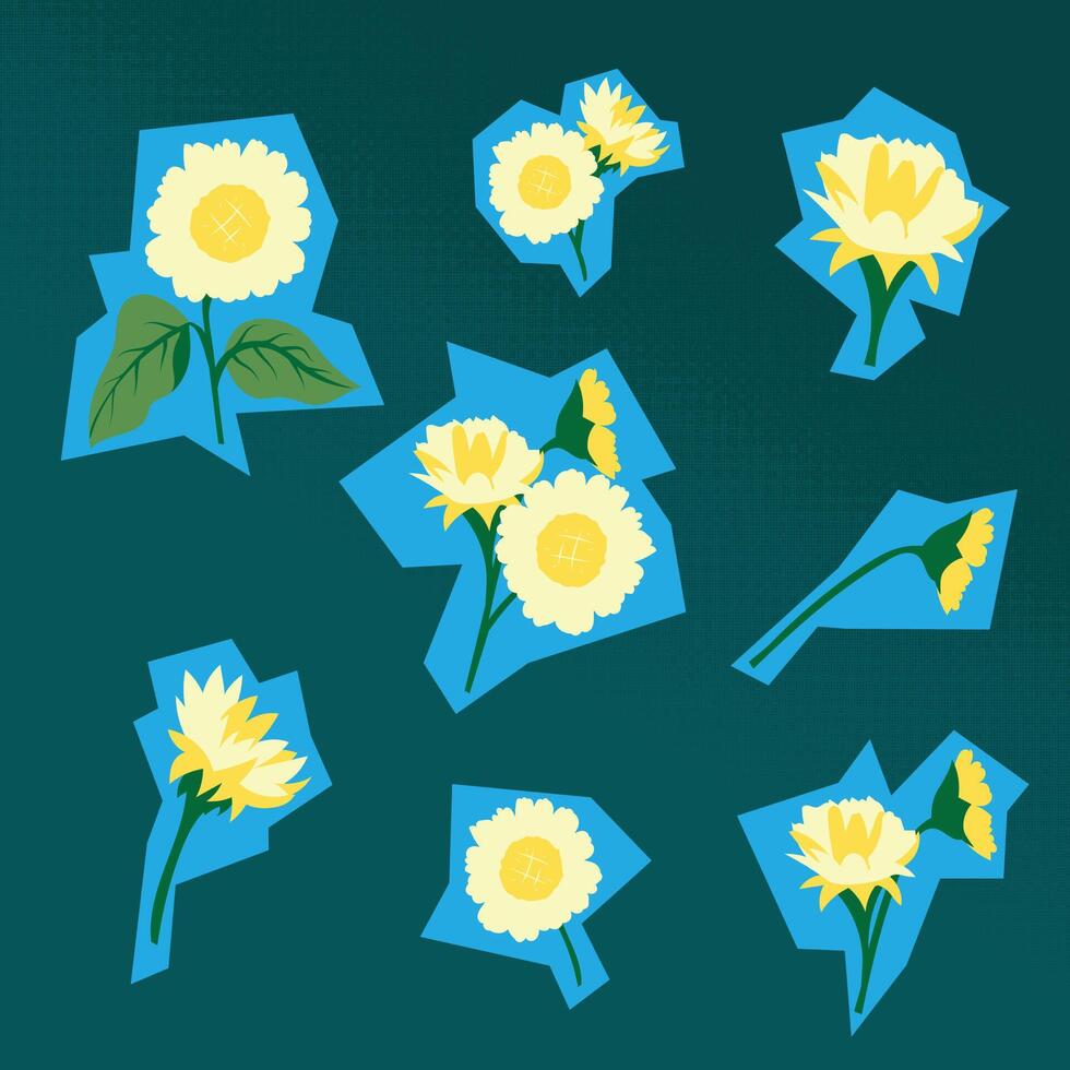 blooming sunflower element vector