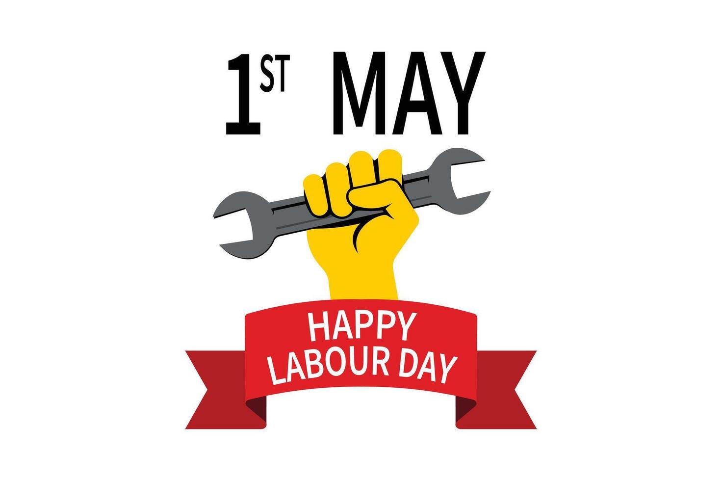 Labour Rights Day Label with Fist, workers protest day illustration, labor protest day artwork, international workers day graphic vector