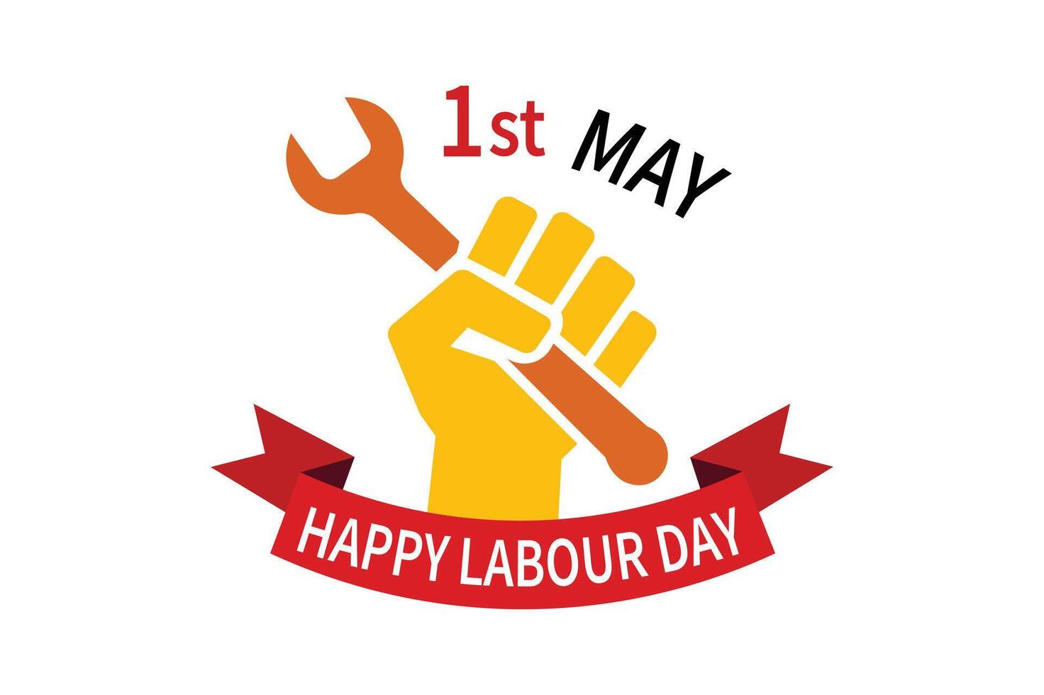 May Day Graphic with Power Fist, may day protest fist, labour day badge , international workers day graphic vector