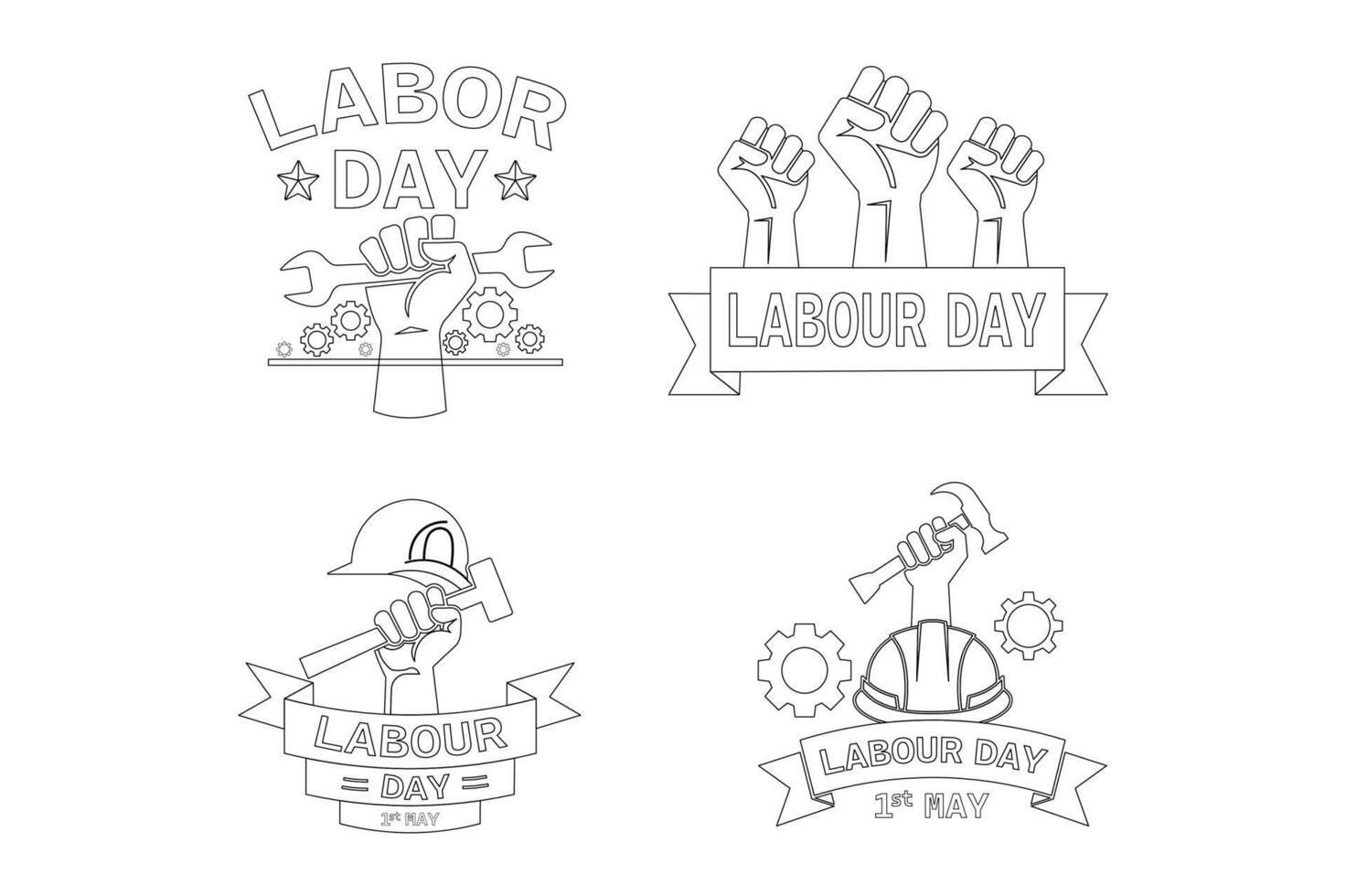 Editable Labour Day protest and rights graphics, workers protest day illustration, labor day clipart, international workers day graphic vector