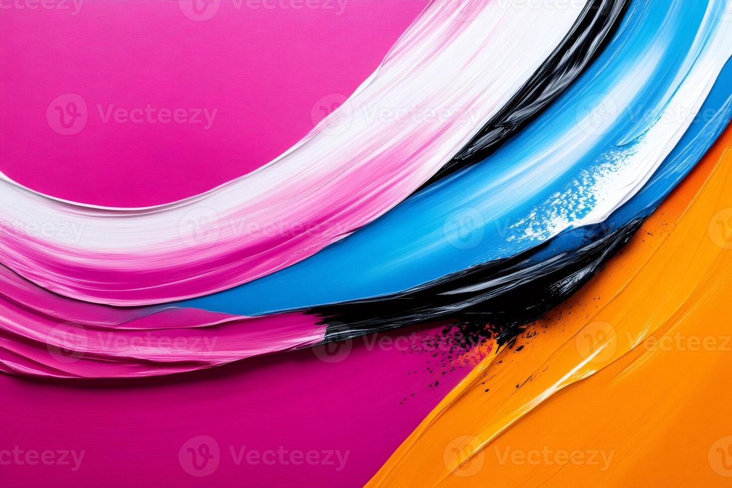 Colorful brushstrokes creating a vibrant and dynamic abstract painting. photo