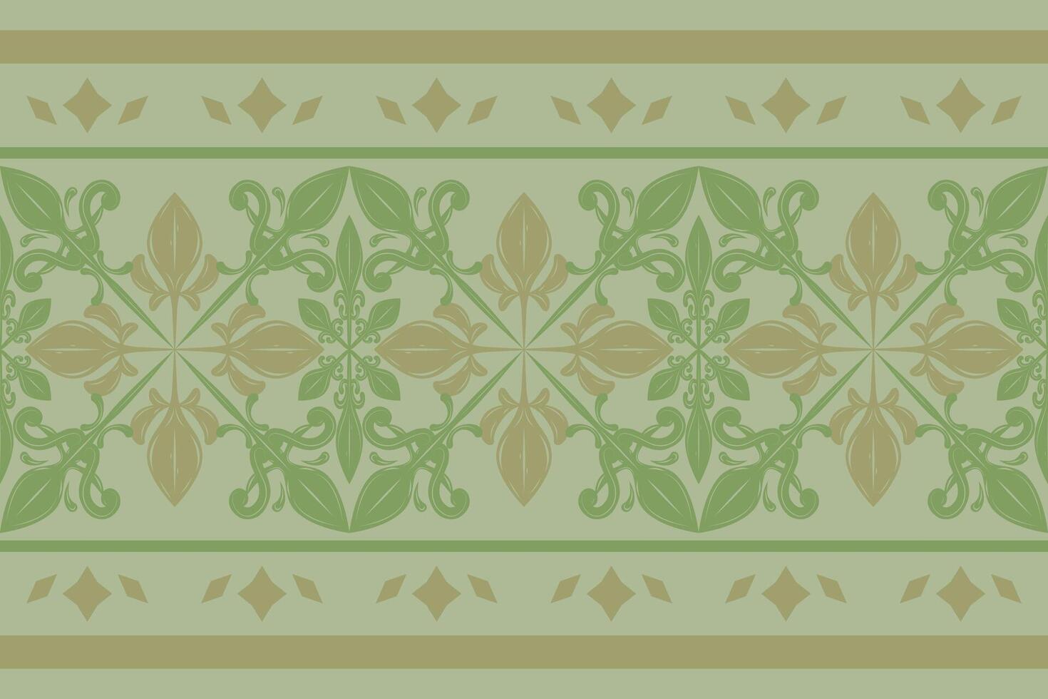 Fine Medieval Green And Gold Shades Elegance Scroll Ornament Geometry Design. Classic Pattern for Opulence Sense of Rich Wealth on Earth in The Forest Concept. Silk Hand Drawn Embroidery Branding Rug vector