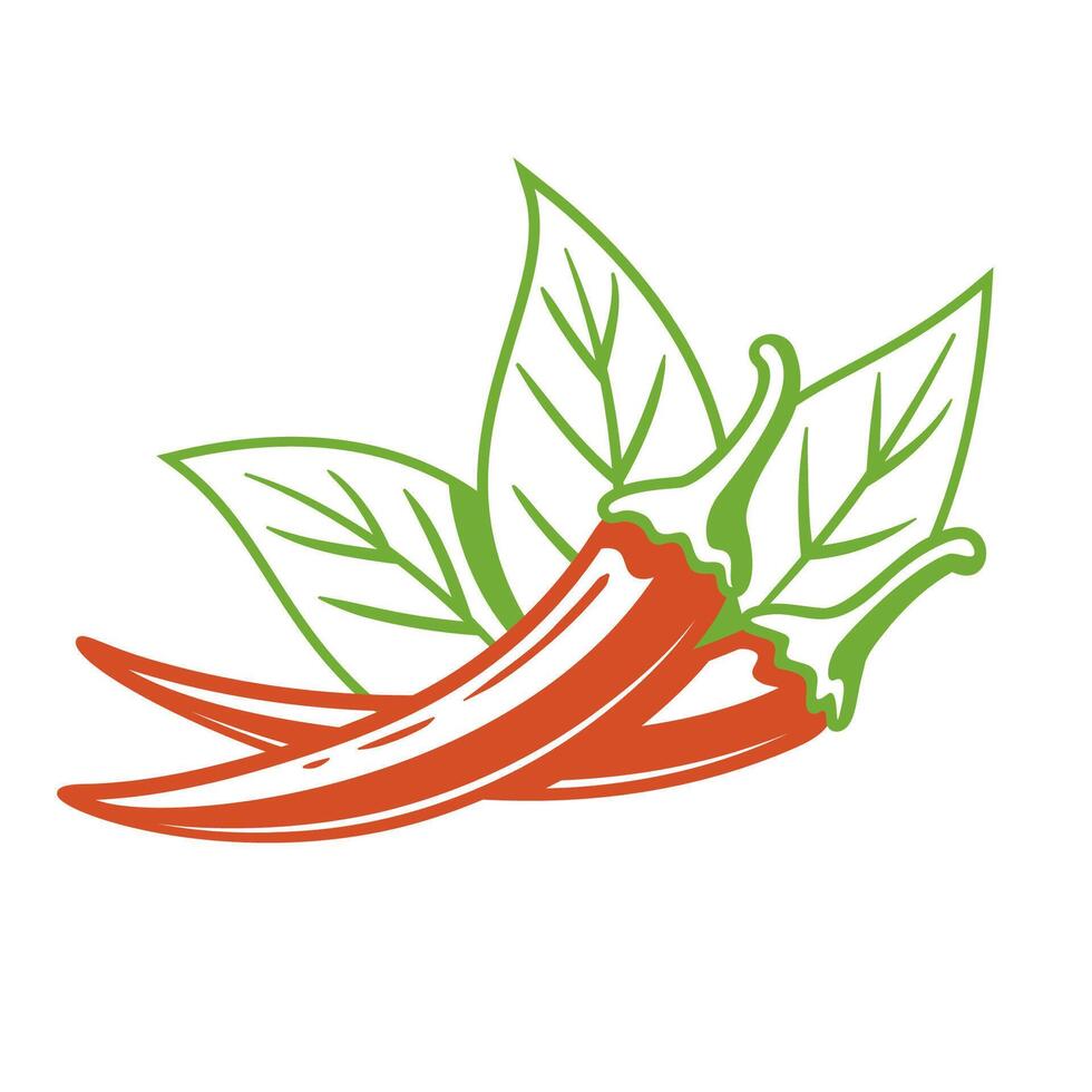 Red chili pepper icon isolated on white background vector