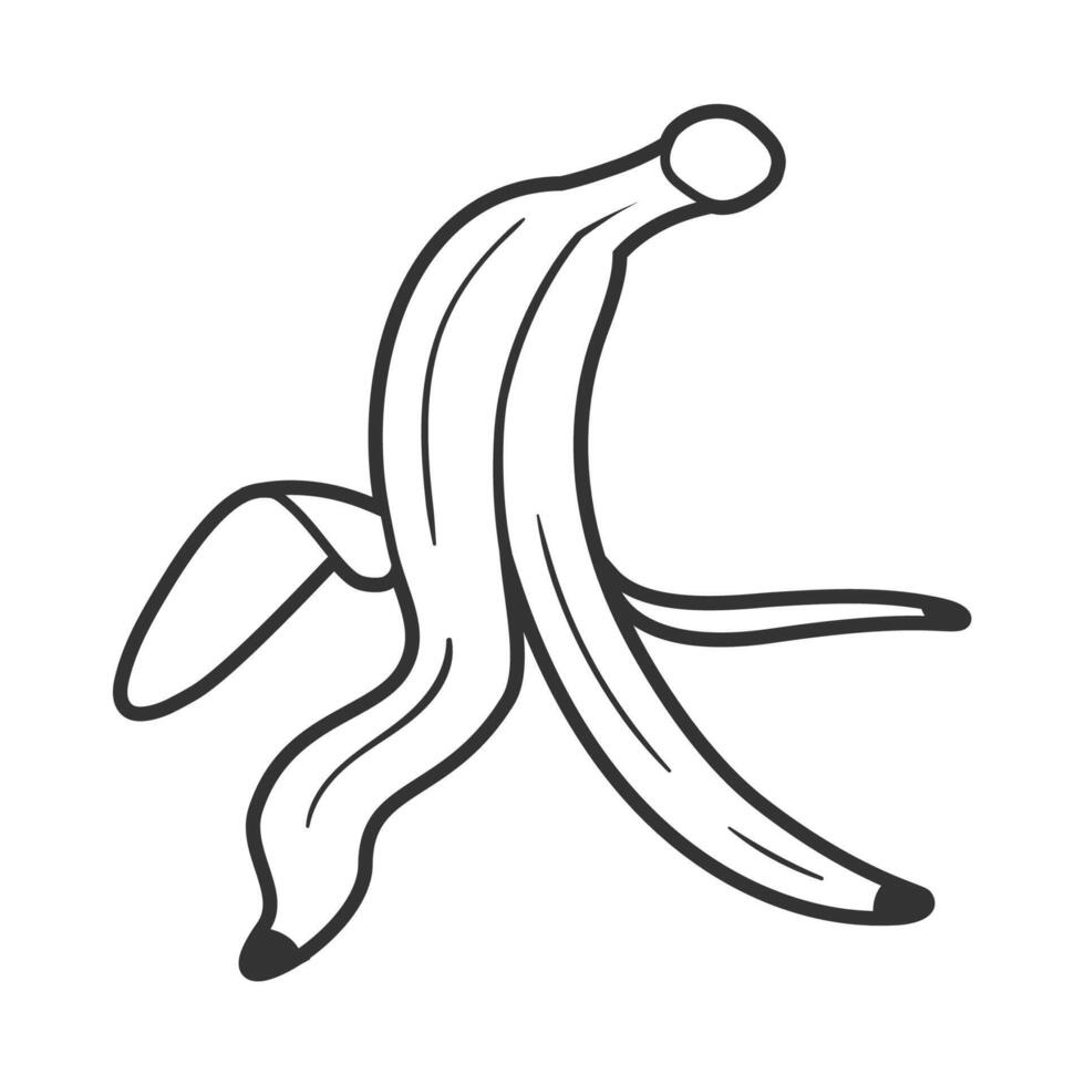 Banana outline isolated on white background vector