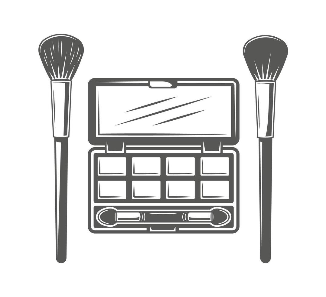 Eye shadows and brush icon isolated on white vector