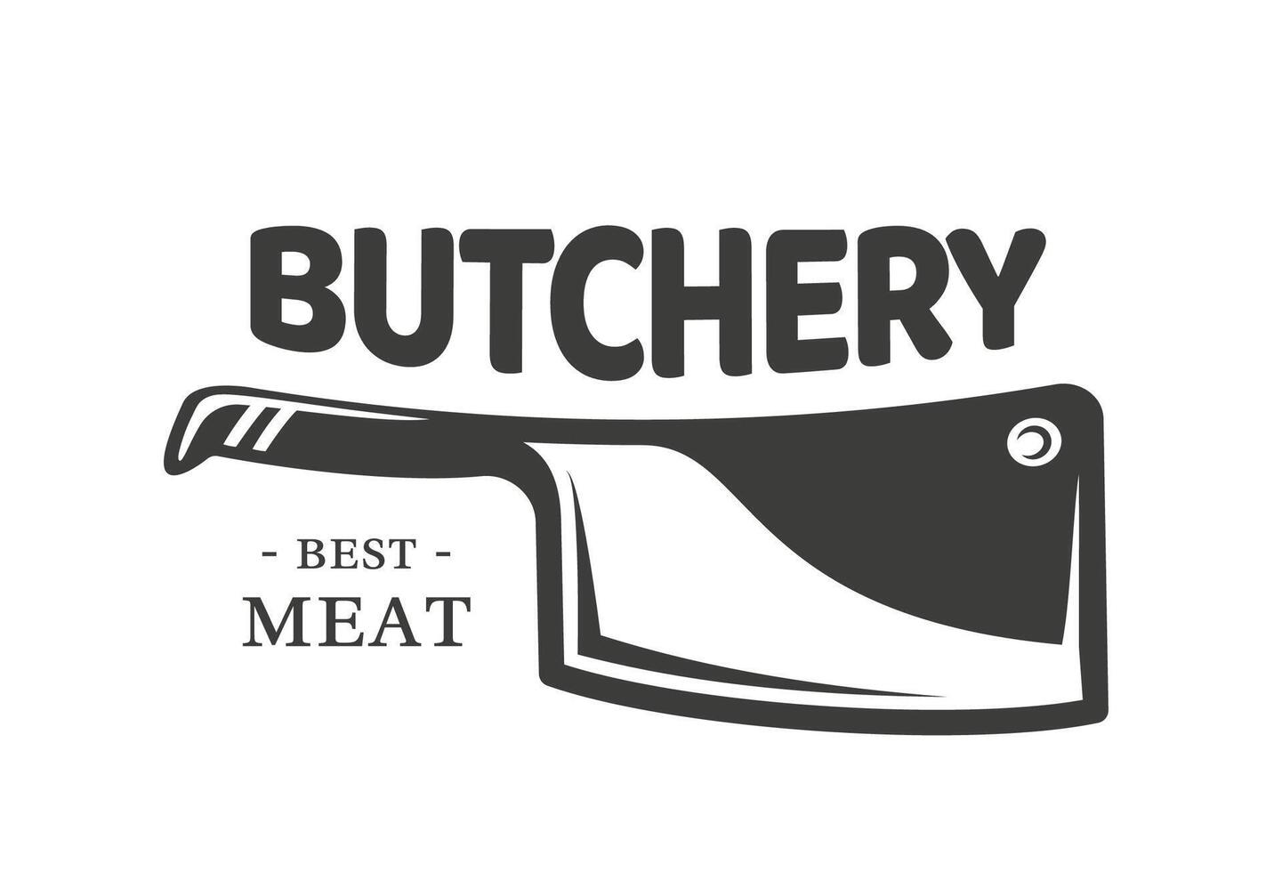 Barbecue logo with meat knife isolated on white background vector