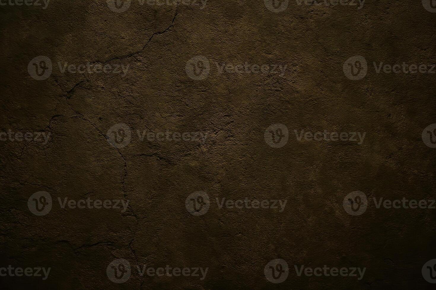 Dark Olive Brown Distressed Concrete Wall Surface Texture Close Up Design Background with Cracks photo