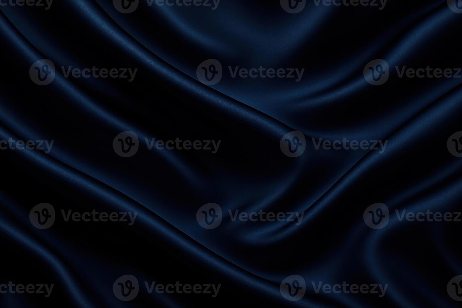 Navy Blue Silk Satin Fabric Abstract Background with Elegant Soft Wavy Folds and Shiny Gradient Light Lines for Design Template photo