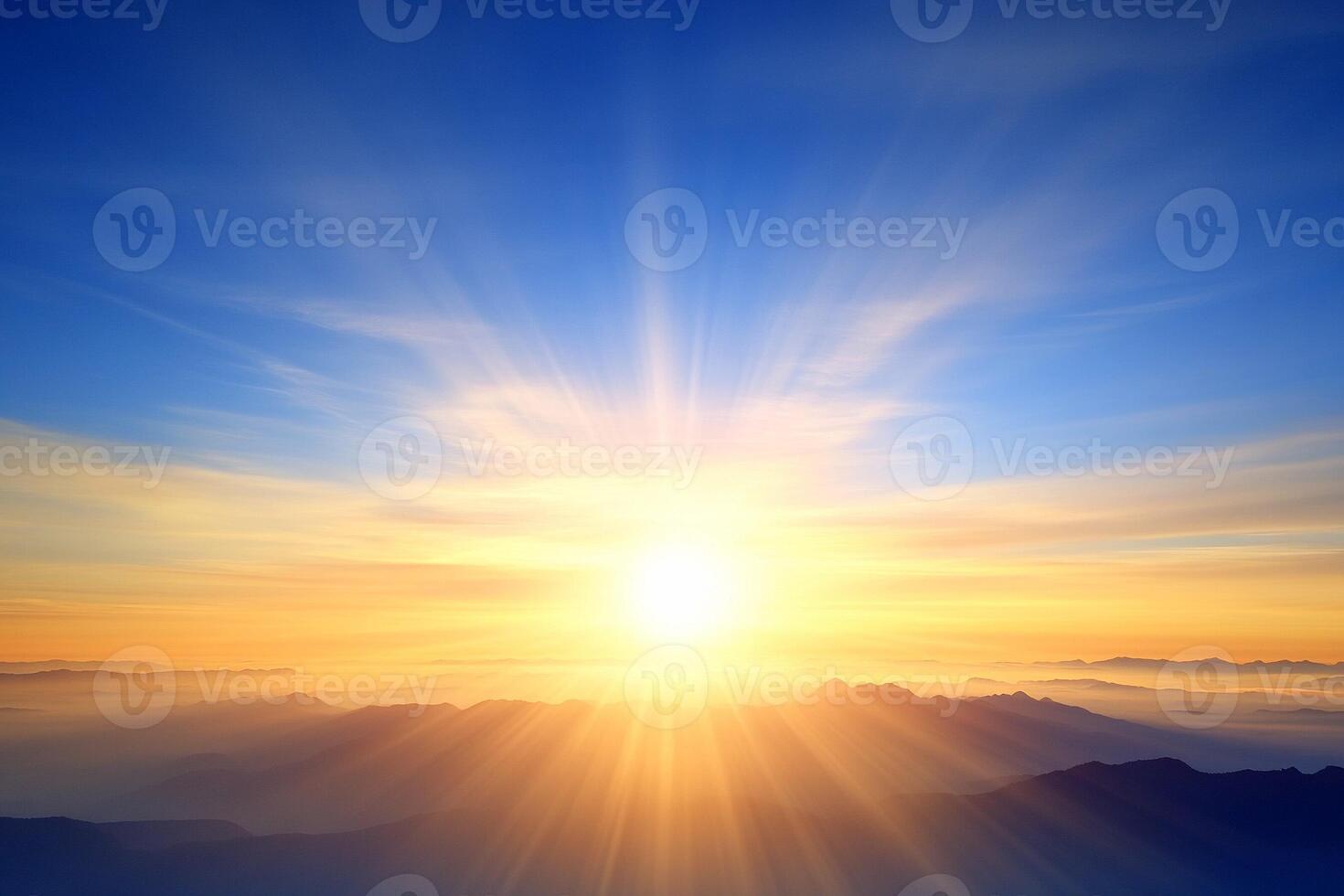 Sunrise over the mountains photo