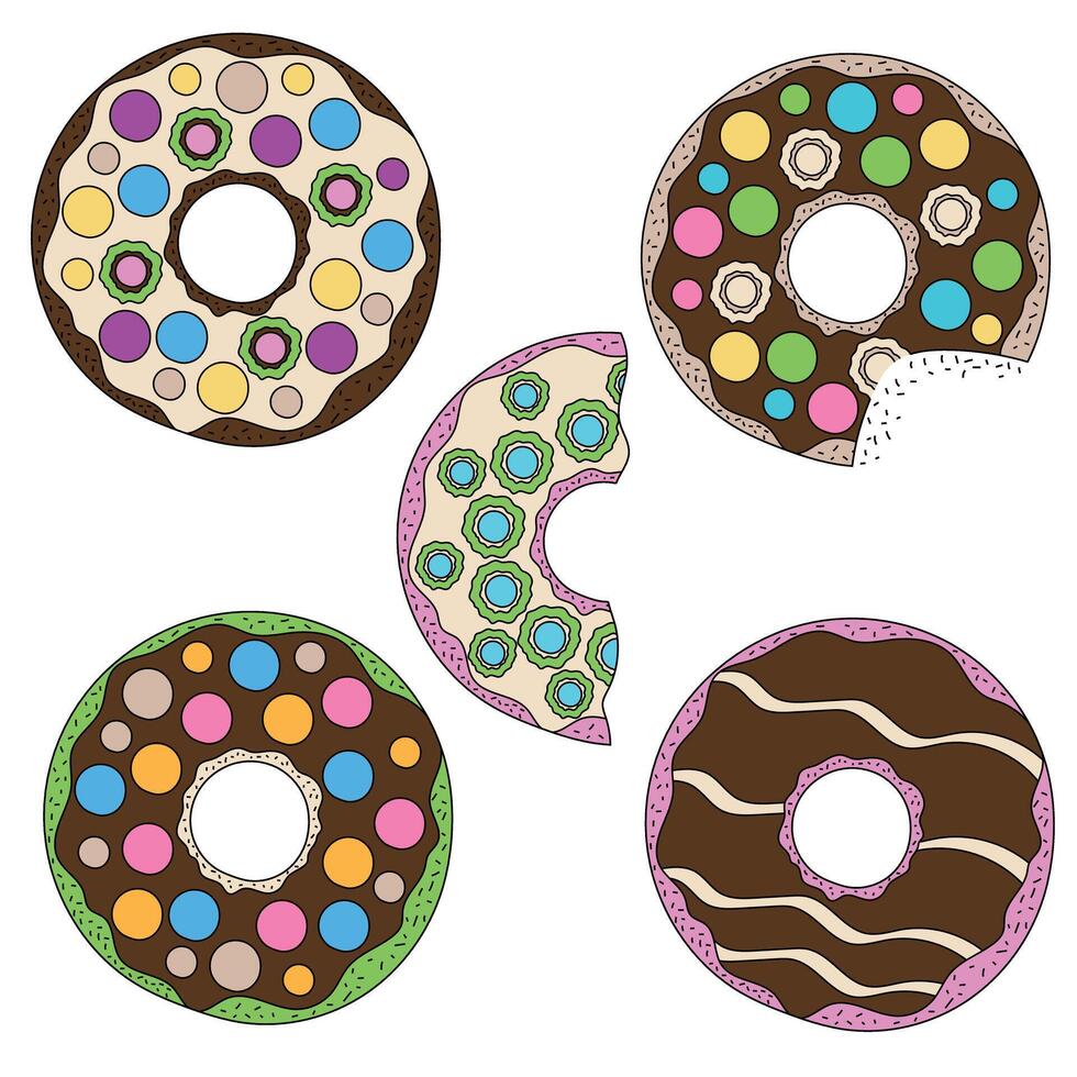 Donuts Doodle Clipart vector