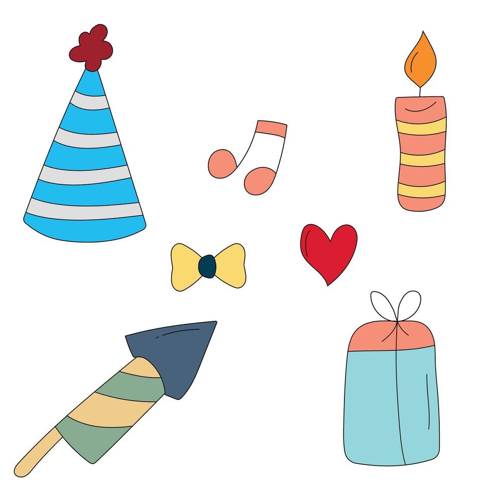 Doodle Birthday Cartoon Clipart vector