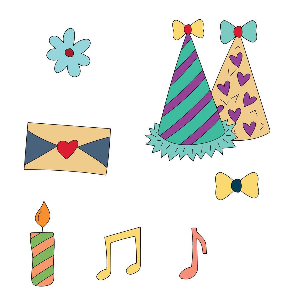 Birthday Doodle Illustrations vector
