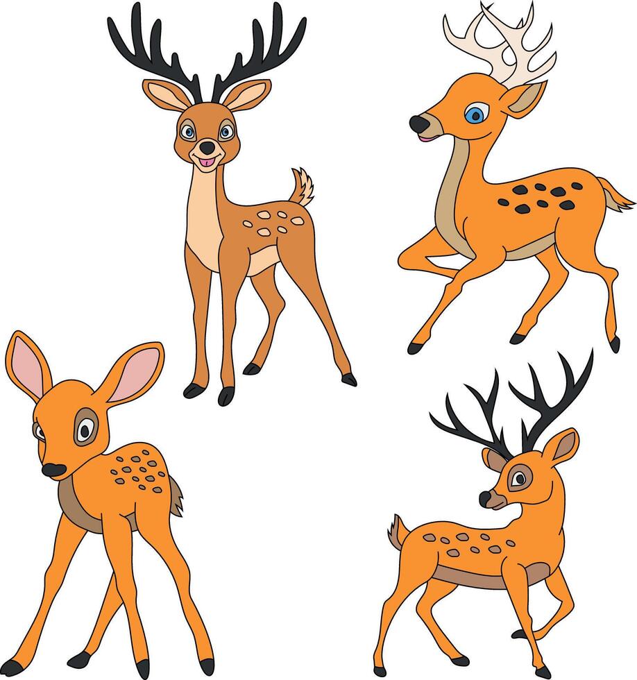 Hand-drawn Deer Clipart Illustrations vector