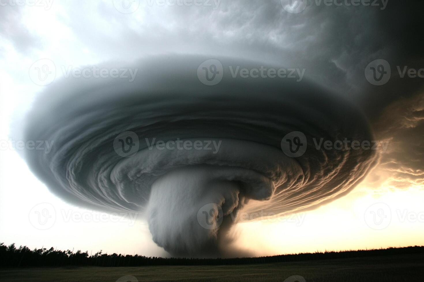 A large tornado is seen in the sky photo