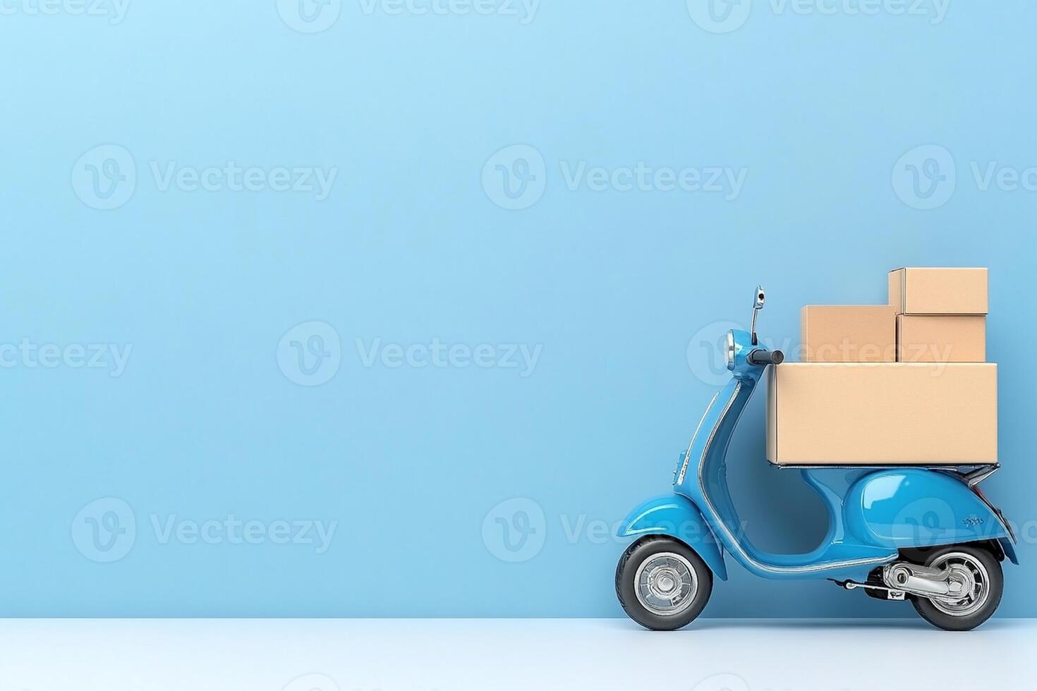 A blue scooter with boxes on it photo