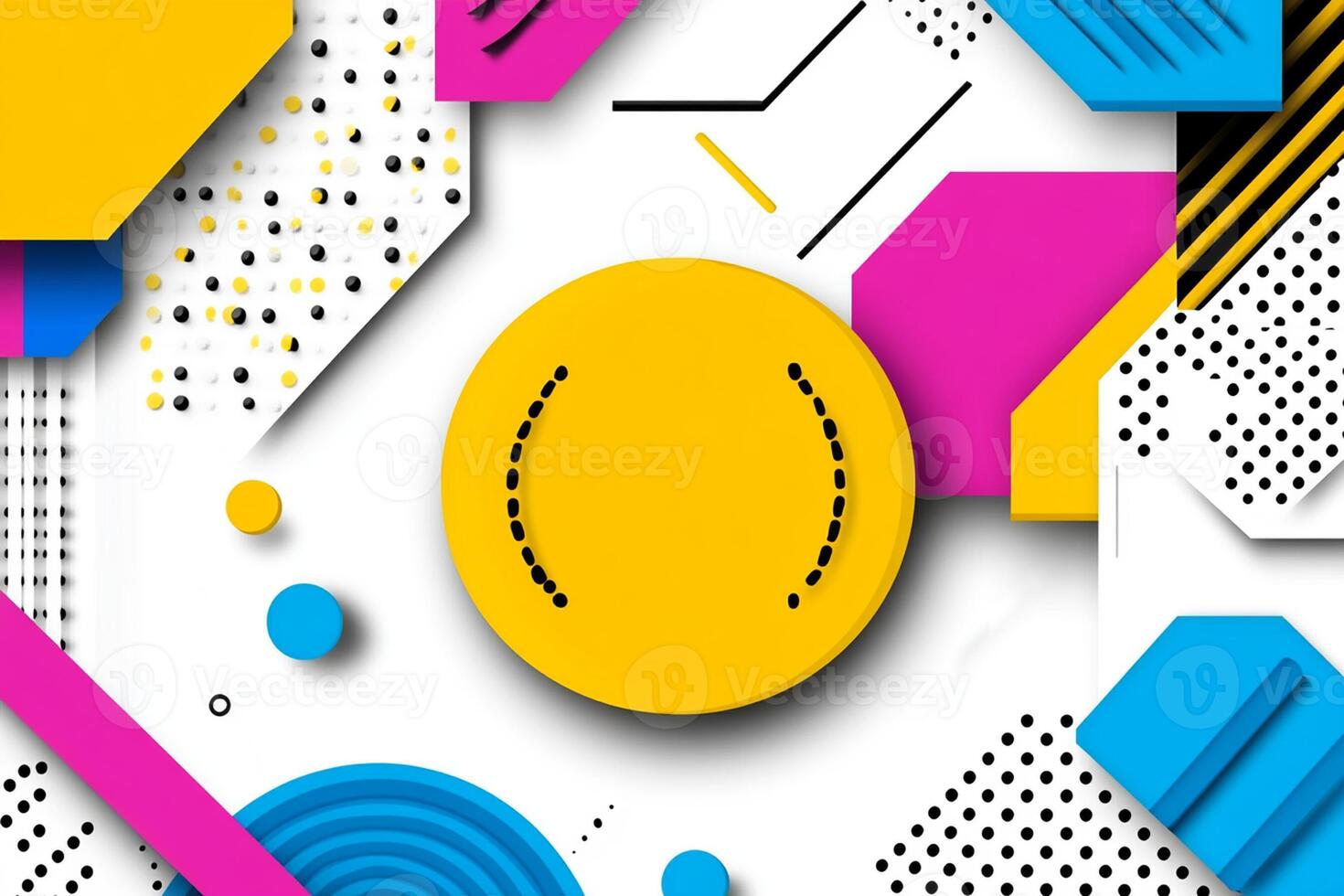 A colorful abstract background with a yellow circle photo