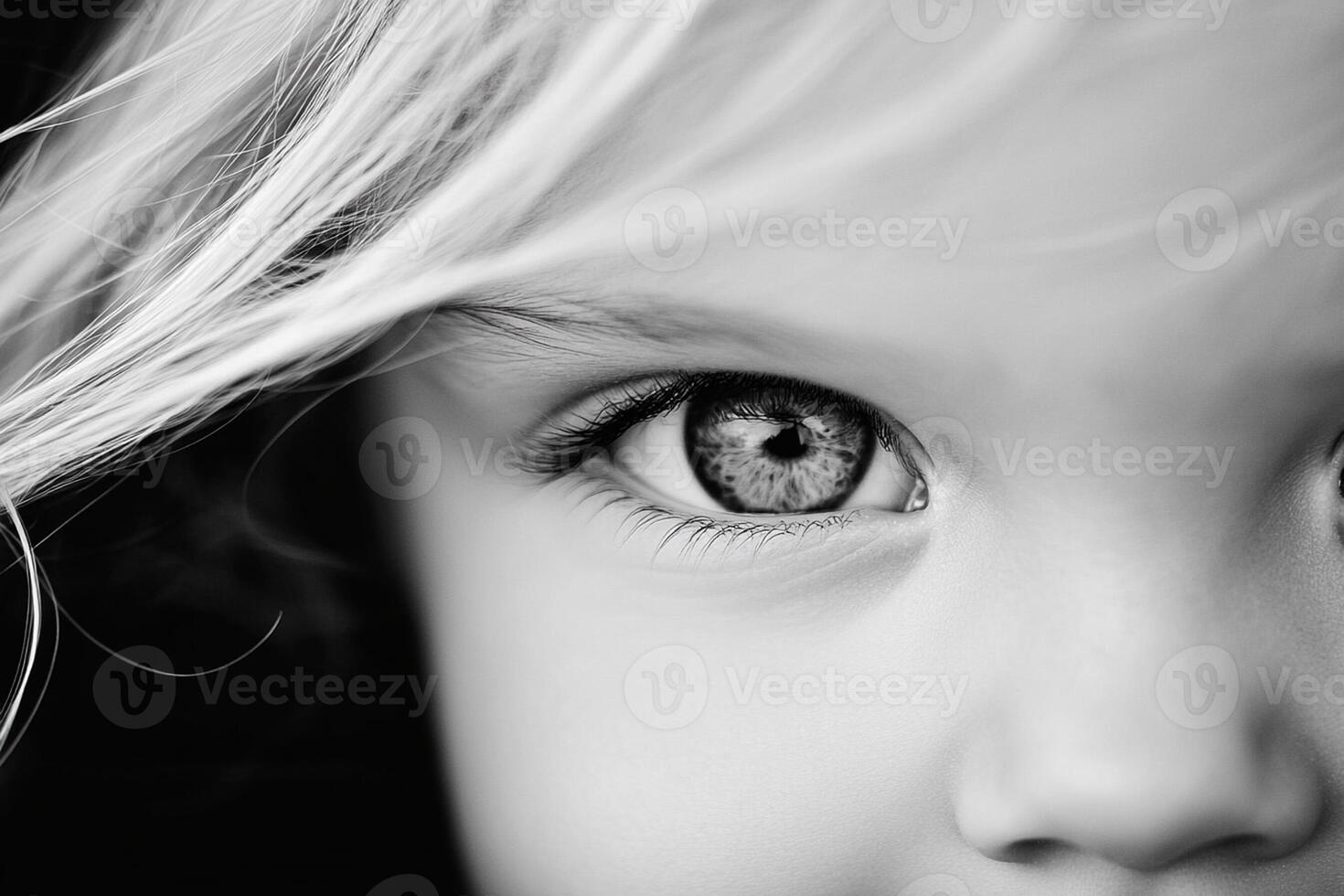 A close up of a young girl's eyes photo