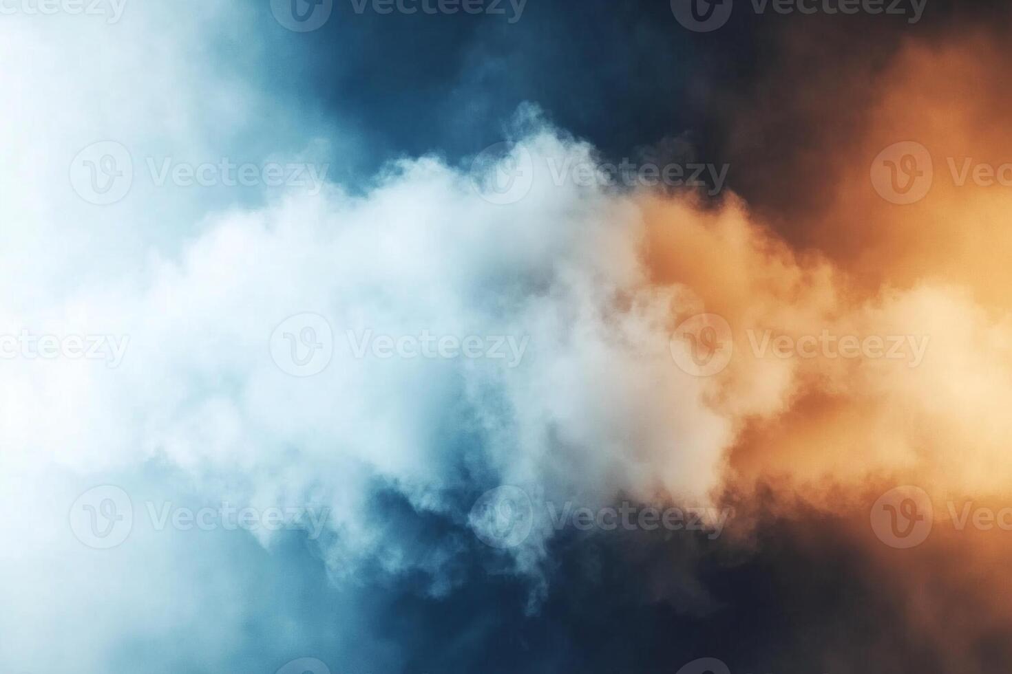 Clouds in the sky with a blue and orange color photo