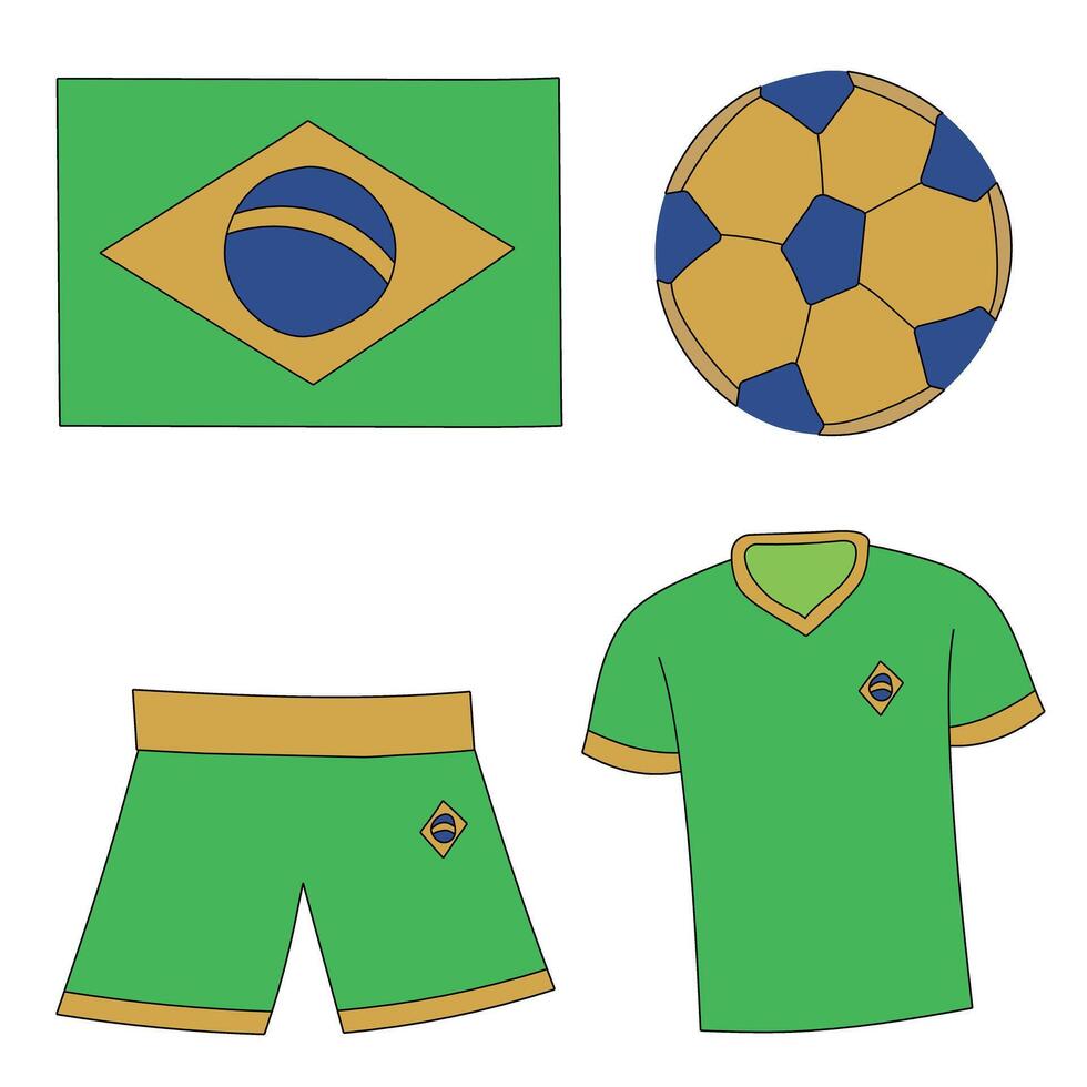 Hand-drawn Brazil Doodle Clipart vector