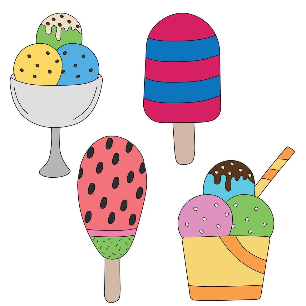 Hand-drawn Ice Cream Illustrations vector
