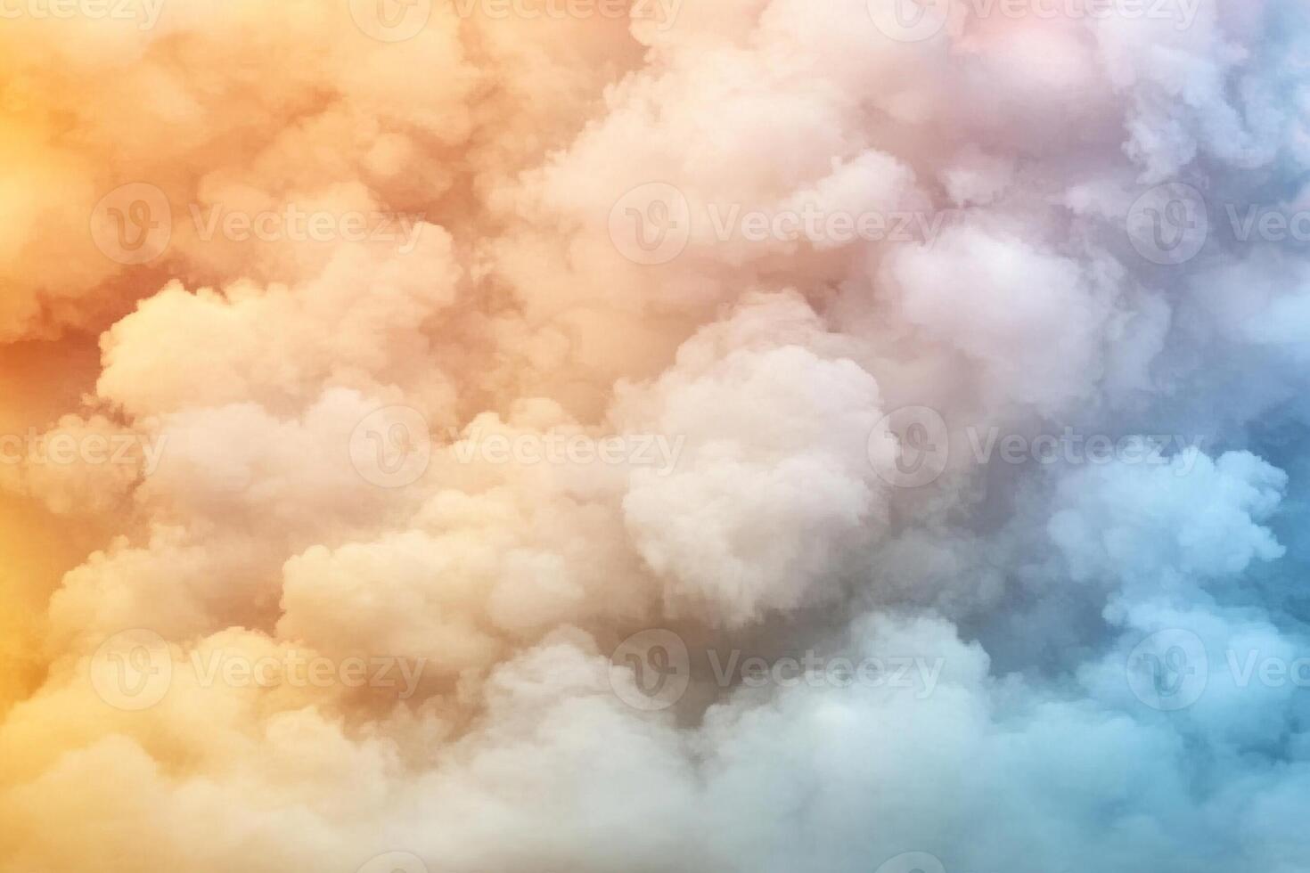 Colorful clouds in the sky with a blue and orange background photo