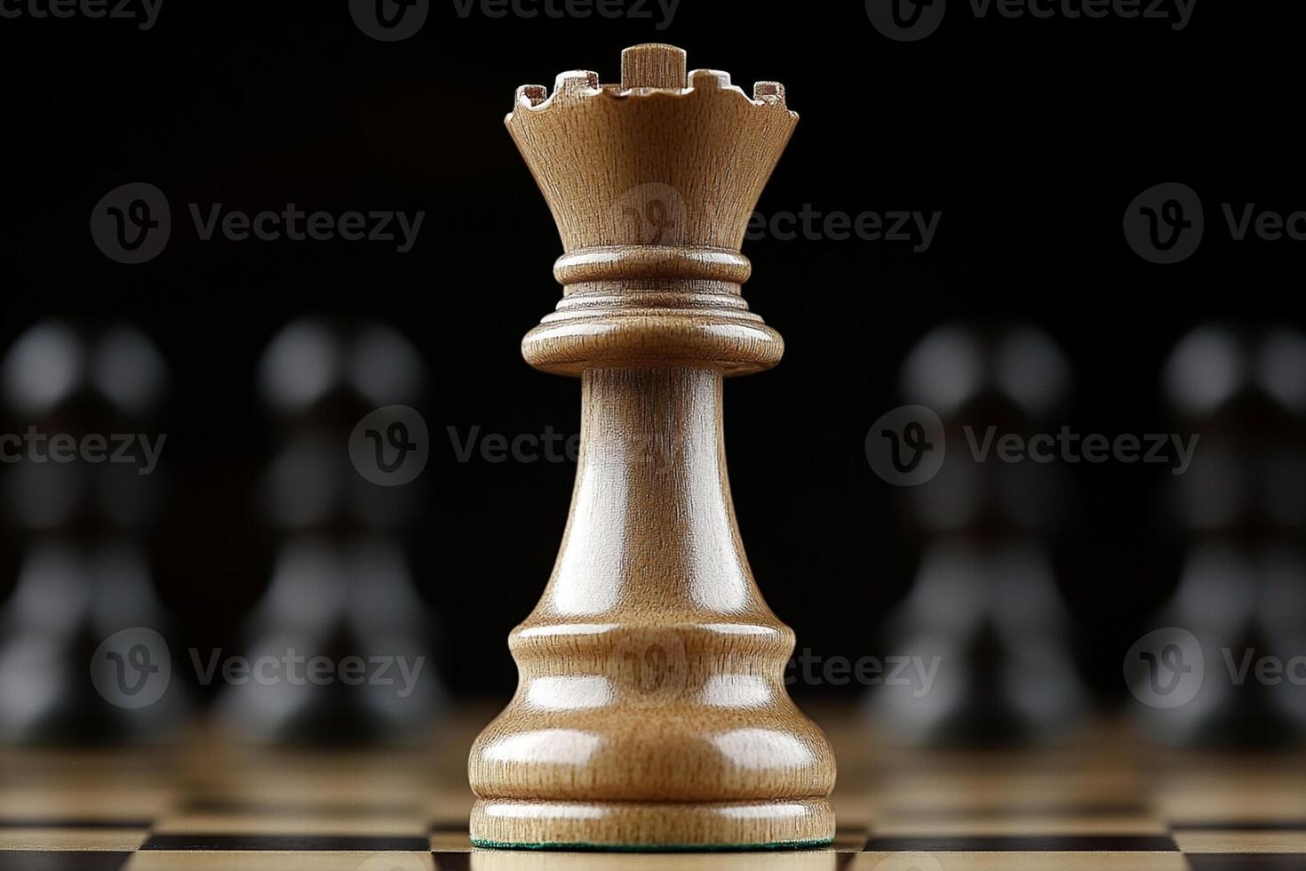 A chess piece on a black and white chess board photo