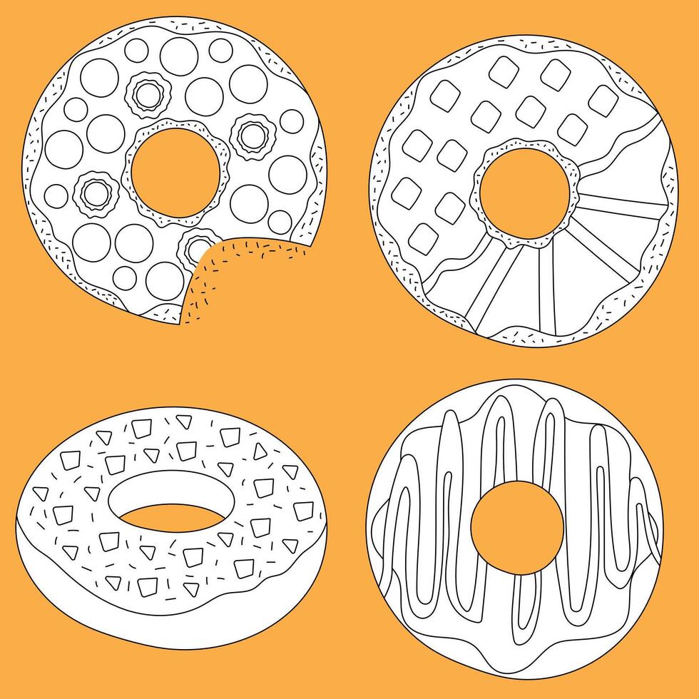 Hand-drawn Donuts Clipart Collection vector